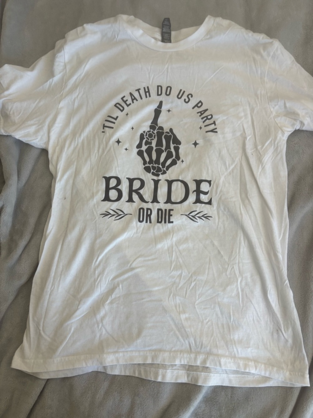 District White T-Shirt with Black Graphic